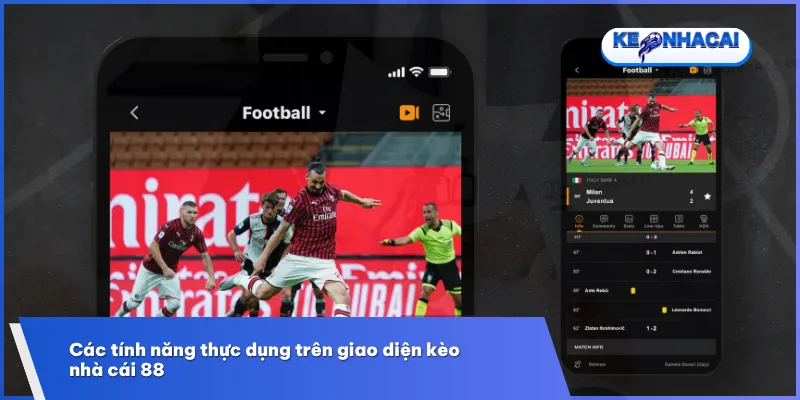 Livescore 2 Giao diện kèo nhà cái 88 tích hợp livescore, biến động kèo, thống kê chi tiết và bộ lọc thông minh